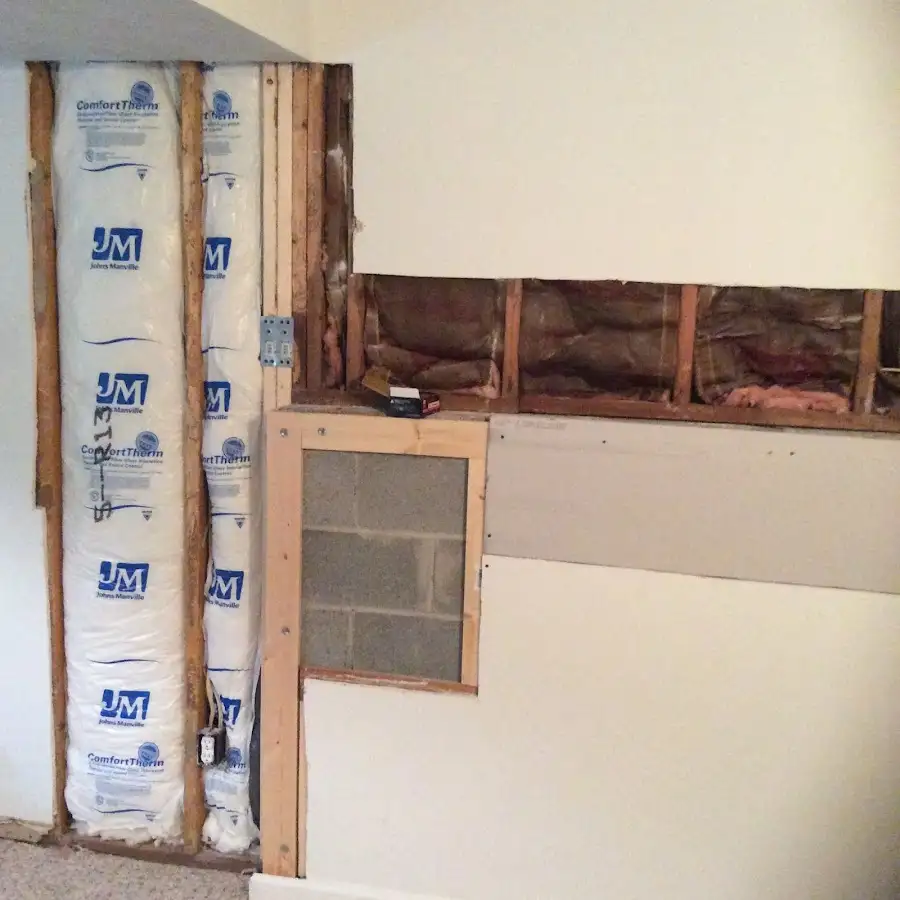 Wall insulation replacement during Basement Flood Cleanup in Clifton